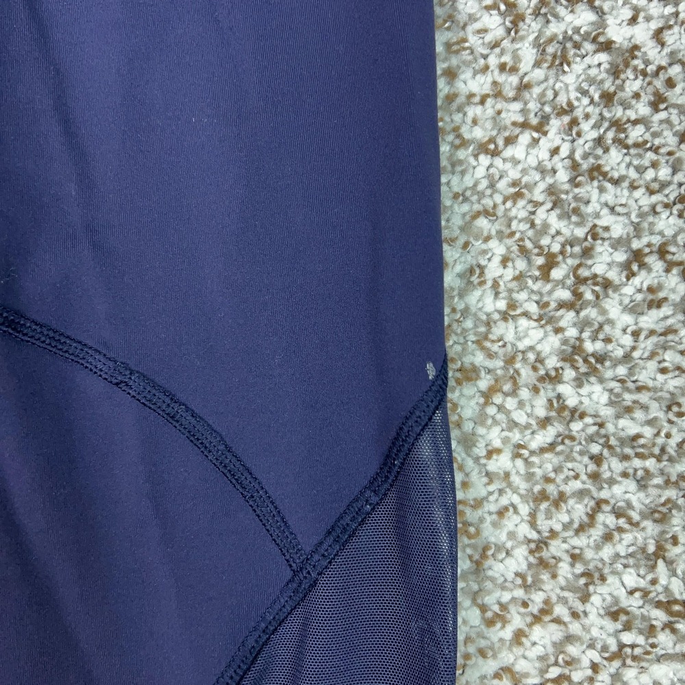 Lululemon Pants Womens 8 Blue Ankle Leggings Mesh Pockets Running Gym Workout - Picture 4 of 14